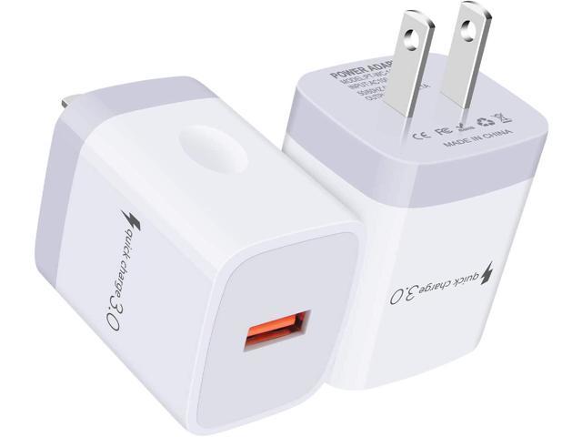 2pack Quick Charge 3 0 Fast Charging Block Adaptive Ac Adapter Wall Charger Plug For Iphone Samsung Galaxy S21 Ultra S Fe 5g S Note S10 Lite S10 5g S10e S9 S8