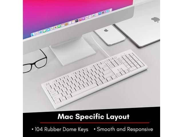 MacBook Pro Air Laptops Extended with Number Keypad Mac Compatible Apple Shortcuts Rubber Dome Keycaps iMac Desktop Computer Macally Full Size USB Wired Keyboard & Mouse Combo for Mac Mini Pro 