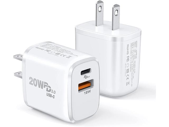USB C Phone Charger 20W PD Fast Wall Charger 2-Pack Type C Power Charging Adapter Compatible for iPhone 13/13 Pro/13 Pro Max/12/12 Pro/iPad/iPad Air/iPad Pro/AirPods 