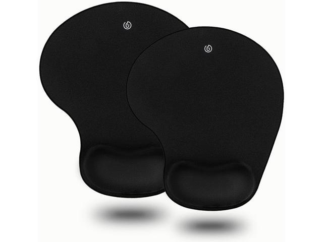 Black Durable and Easy to Clean SOQOOL 2 Pack Ergonomic Mouse Pads with Comfortable Wrist Rest Support and Lycra Cloth Mouse Pad Non-Slip Base for Easy Typing Pain Relief 