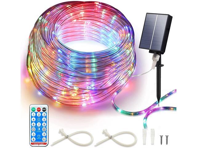 200LED Solar Powered Tube Rope Fairy String Lights Waterproof Outdoor Garden 