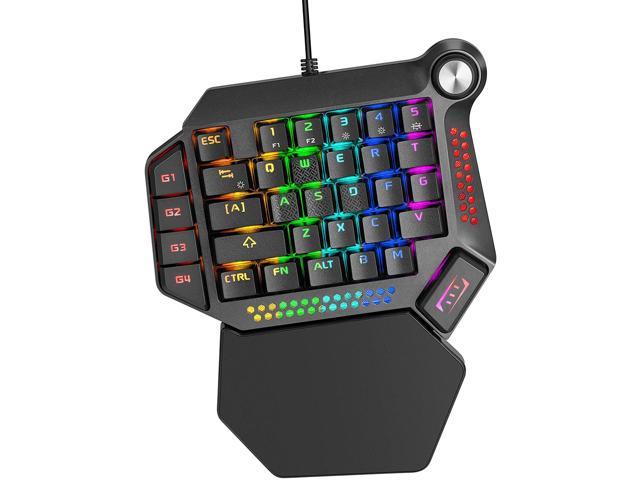 Mini One Hand Gaming Keyboard Single Hand Game Keypad Mouse Backlit For Laptop 