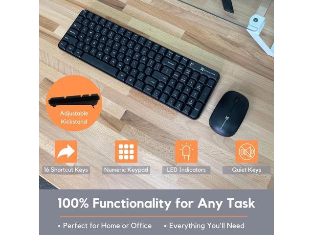 Minimalistic 2.4G Wireless Mouse and Keyboard Combo for PC/Chrome 20% Smaller to Save Space X9 Performance Compact Wireless Keyboard and Mouse Combo 102 Key Small Wireless Keyboard Mouse Combo 