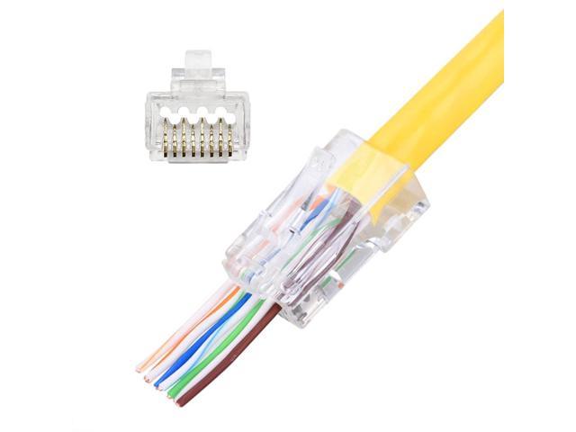 50pcs RJ45 Connector for CAT6 Cables for Large Diameter end Pass