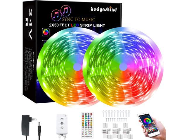 smart led strip lights music 100 feet