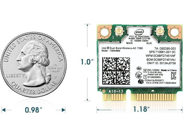 7260HMW WiFi Card, Dual Band Wireless-AC 7260 Mini PCIe Network