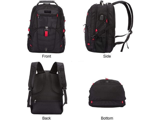 Travel Laptop Backpack Waterproof Anti Theft Backpack with Lock and USB Charging Port Large 17-17.3 Inch Computer Business Backpack for Women Men School College Backpack Red 