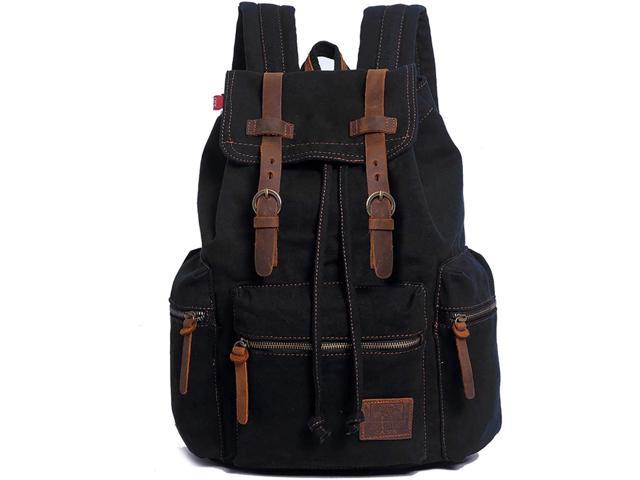 Men Leather Large Capacity Backpack Laptop Rucksack Travel Bag School Bookbag 