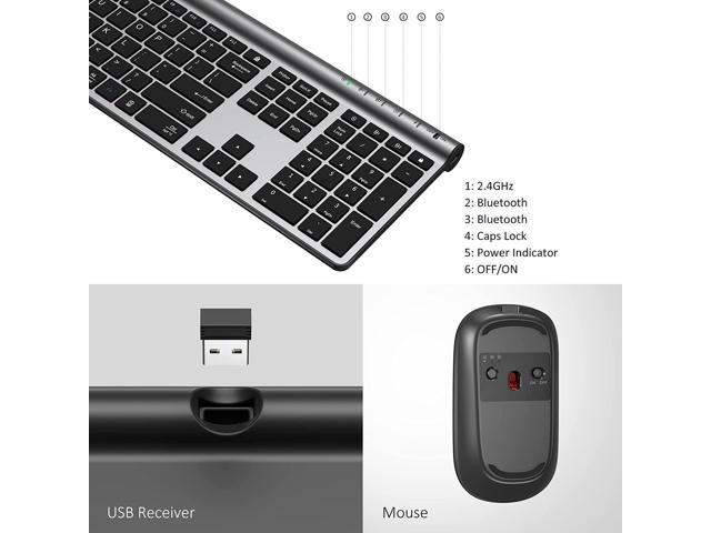 Wireless Keyboard And Mouse Combo Chesona Bluetooth Rechargeable Full