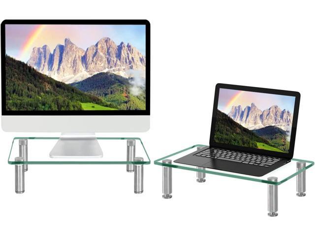2 Pack Computer Monitor Stand Riser with Height Adjustable Multi Media... 