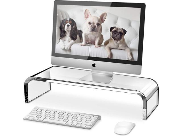 Clear Monitor Riser Acrylic Computer Stand - HD Sturdy 50LB Max ...
