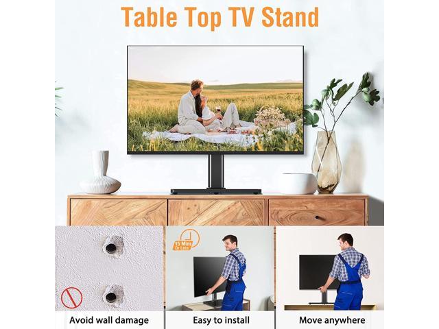 6 Height Adjustable TV Stand with Wire Management Non-Slip Feet Table Top TV Base Holds Up to 88lbs./40kg YD6001. ELIVED Universal TV Stand for Most 32-55 Inch Flat Screen TVs Max VESA 400x400mm 