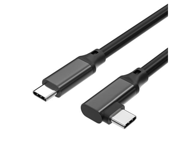 iChanko USB C 10Gbps 4K Video Output Monitor Cable Oculus Quest S20 Grey, 6ft 100W PD Fast Charging Compatible with Thunderbolt 3 MacBook Pro USB C to USB C Cable 6ft 90 Degrees 3.1 Gen 2