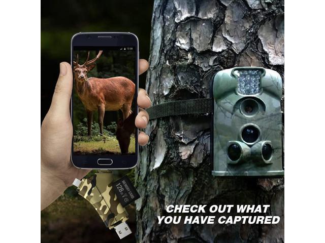 4 in 1 Trail Camera Viewer SD and Micro SD Memory Card Fast Reader Camouflage 