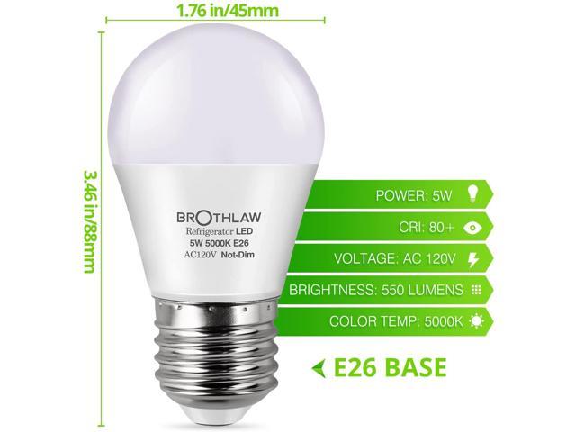 3 25-Watts Equivalent LED A15 Appliance Freezer Refrigerator Light Bulb E26 