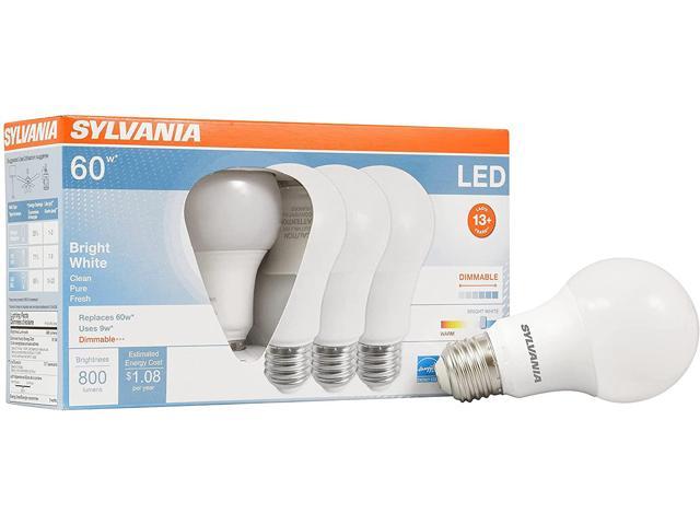 60W Equivalent Not Dimmable Efficient 9W SYLVANIA LED A19 Light Bulb Dayligh 