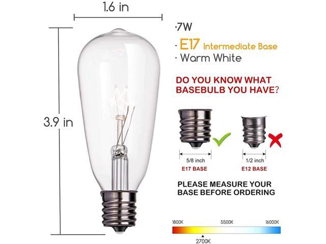 24-pack Edison Replacement Light Bulbs 7-watt E17 Screw Base St40 Clear Glass for sale online 