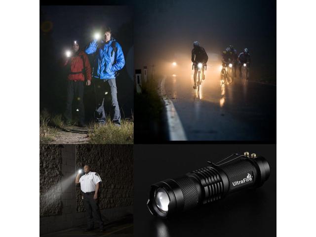 3 Pack UltraFire Mini Flashlights Focus Adjustable Sk68 Single Mode Tactical LED for sale online 
