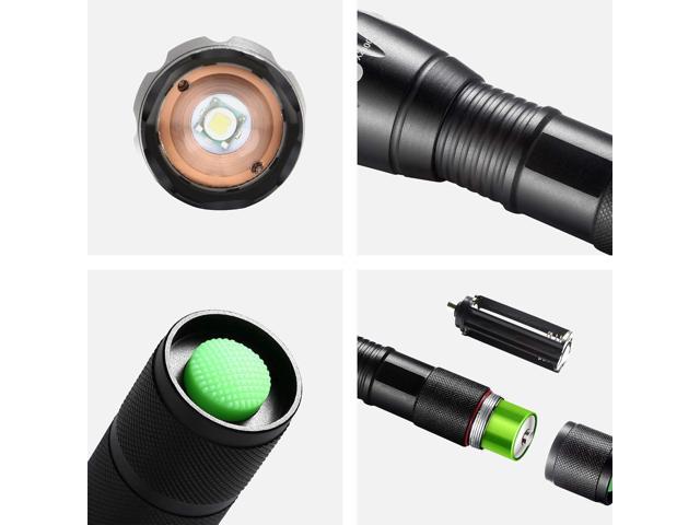 Whaply LED Flashlights, Pack Tactical Flashlight High Lumens Lights with 6Pack  AAA Batteries Portable Waterproof Zoomable Flashlight with Mode for  Camping/Outdoor/Hiking/Gift-Giving/Emergency