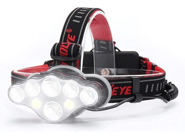 Hard Hat LED Light Lightweight USB Rechargeable Headlamps For Camping Hiking 
