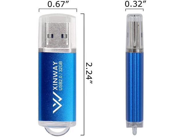 2 Pack Mixed Colors Black Blue XINWAY 32GB USB 2.0 Flash Drives Thumb Drives Memory Stick Jump Drive Zip Drive 