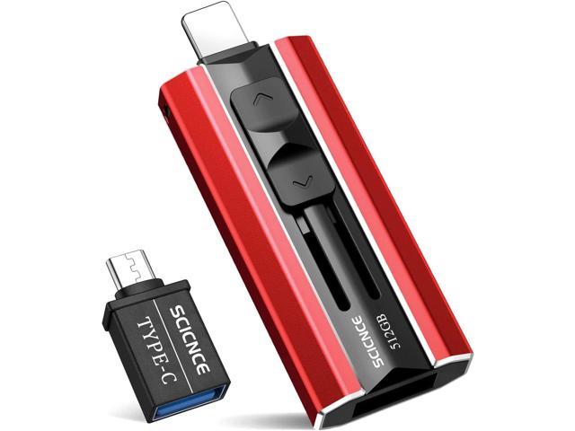 iPhone Flash Drive Compatible for iPhone/iPad/Android/Computer SCICNCE USB3.0 iPhone Memory Stick Take More Photos and Videos on Your iPhone & iPad Red iPhone Flash Drive 256GB iPhone Photo Stick 