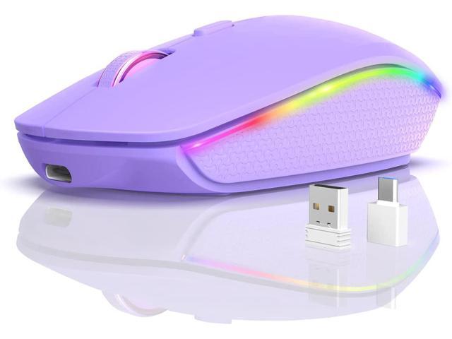 PC-Pink Chromebook MacBook Wireless Mouse for Laptop,Silent Mouse 2.4G Computer Mouse with USB,Comfortable Laptop Mouse USB Cordless Mouse for Kids 
