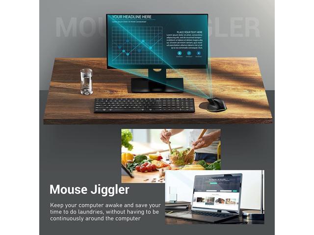 Virtual Mouse Jiggler Undetectable with Timer RGB Lights Mechanical  Turntable Pad Mouse Automatic Movement Keeps Computer Awake