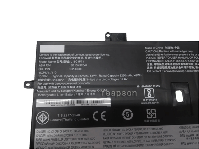 Yeapson L18C4P71 Battery For Lenovo ThinkPad X1 Carbon 7th Gen 2019 ...