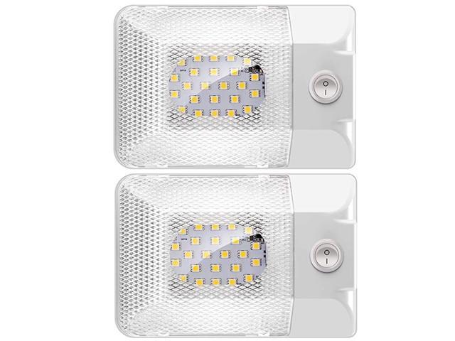 White BlueFire 1 Pack RV Interior Light Super Bright DC 12V Led RV Ceiling Double Dome Light Trailer Camper RV Interior Lighting with ON/Off Switch for Trailer Camper Car RV Boat 