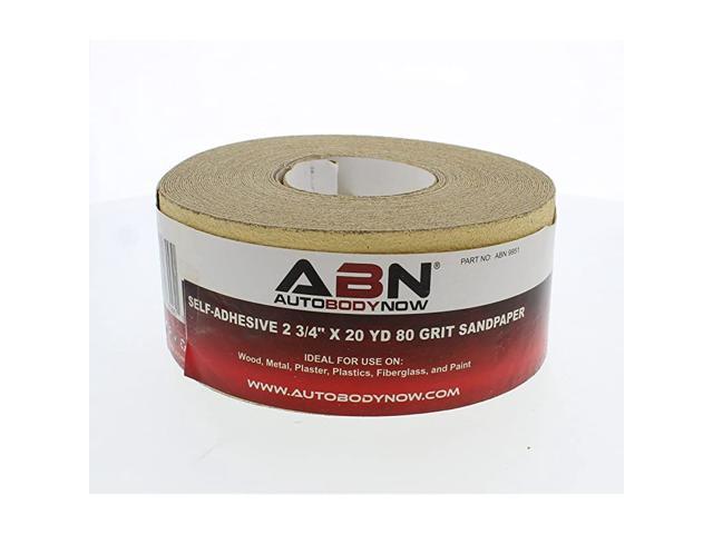 ABN Adhesive Sticky Back 120-Grit Sandpaper Roll 2-3/4” Inch x 20 Yards Aluminum 