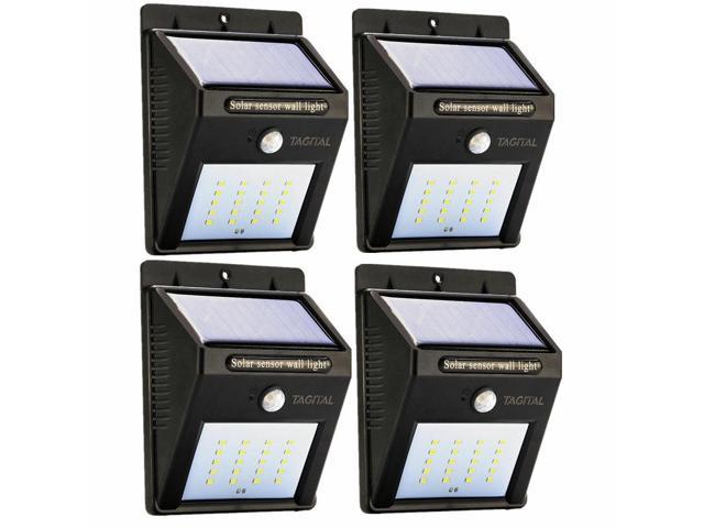 Solar LED Light 4 Pack Solar Sensor Motion Light 20 LED Outdoor Lamp Waterproof 