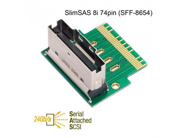 Cablecc Pci E Slimline Sas Sff I Pin To Sff Pin Male To Female Extender