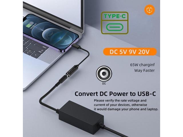 1PC 45W Type-C DC Power Adapter Cable USB-C Jack Connector DIY USB