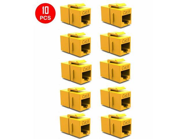 10 CAT6 Keystone Ethernet RJ45 Network Coupler Cable Wall Plate ...