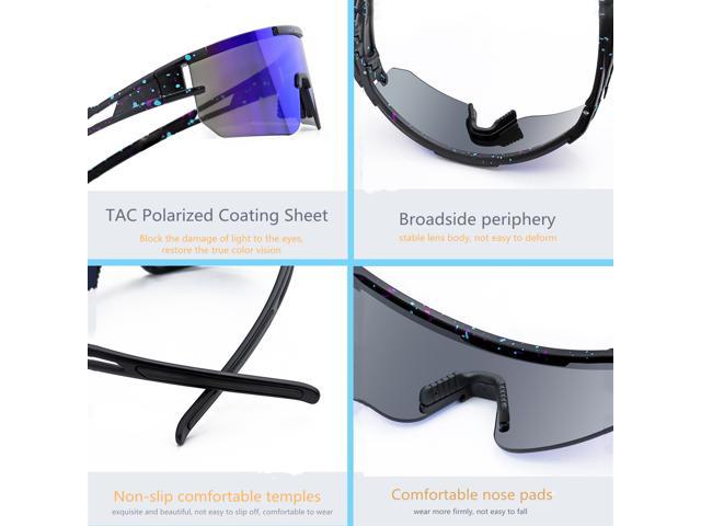 Driving Skiing UV 400 Protection Sunglasses for Cycling JIWAWA Sports Polarized Sunglasses for Men and Women 