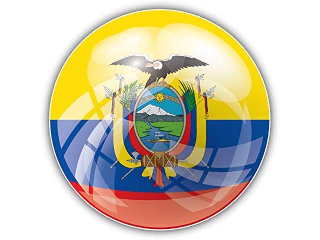 Ecuador Flag Glossy Car Bumper Sticker Decal 5'' x 5'' 