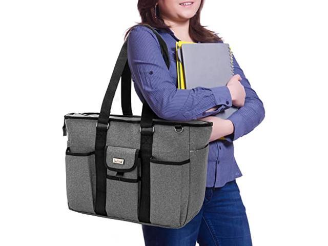  LoDrid Teacher Bag with Bottom Padded Pad, Large Teacher Organizer  Tote Bag for Work, Teacher Utility Bag with Multiple Pockets Features,  Teacher Bags and Totes for Work, Totem, Bag Only 