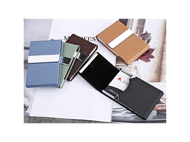Metal Business Card Case Pocket Black-xbz Professional PU Leather Business Card Holders Name Card Holder Purse Card Case with Magnetic Closure Business Card Holder Card Holder for Women & Men 