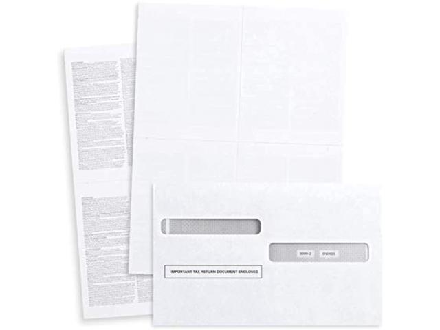 W-2 Blank 4-Up Tax Forms, And Self-Seal Envelopes, Good For Quickbooks In Other Software, Kit For 25 Employees, 2021