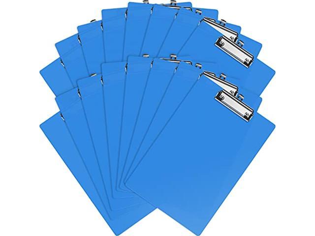 Strong 12.5 x 9 Inch Holds 100 Sheets! Acrylic Clipboards with Low Profile Clip & Heavy Duty Clip Boards | A4 Size 6 Coloured Plastic Clipboards Multi Pack Clipboard 