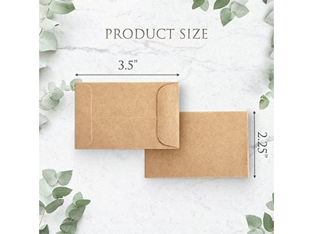 Coin and Seed brown kraft Envelopes with Gummed Flap 100pcs 2-1/4 x 3-1/2 Storage for Home and Office and Garden Use Changchuang 