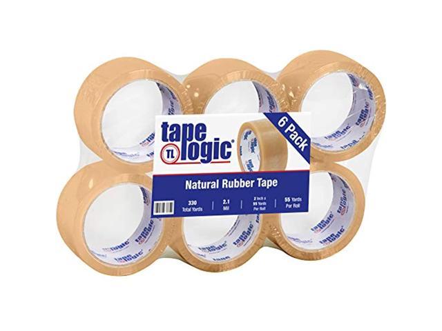 2" x 110 yds Clear Tape Logic® PVC Natural Rubber Tape 2 Mil 6 PACK 
