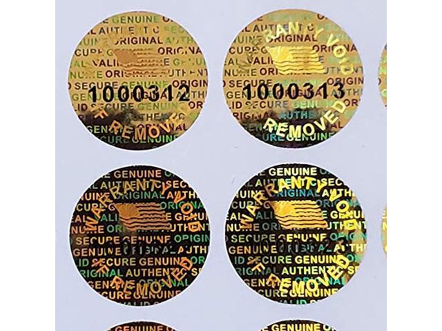 100 Holographic STAR Hologram Tamper Evident Sticker Seals Labels 
