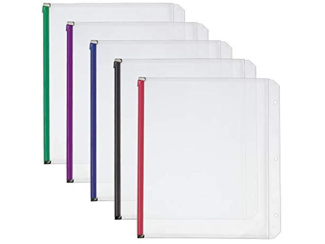 Binder Bag - Clear Plastic With Standard 3 Hole Punch And Zipper