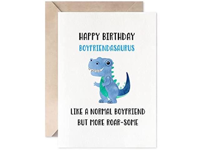 Dinosaur Card For Awesome Boyfriend, Funny Boyfriend Birthday Card, Happy  Birthday Boyfriendasaurus 