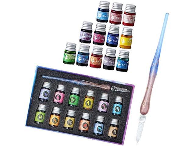 Calligraphy Dip Pens Rainbow Crystal Calligraphy Pen ... Glass Dip Pen Ink Set 