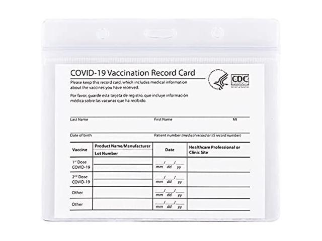 10 Pack-CDC Vaccination Card Protector 4 X 3 Inches Immunization Record Vaccine Cards Holder Clear Vinyl Plastic Sleeve with Waterproof Type Resealable Zip Card Holder only 