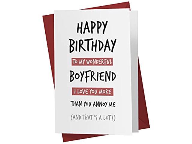 Funny Birthday Card For Boyfriend - Witty Boyfriend Anniversary Card -  Perfect Card For Him - Ideal Boyfriend Birthday Card | (More Than Boyfriend)  