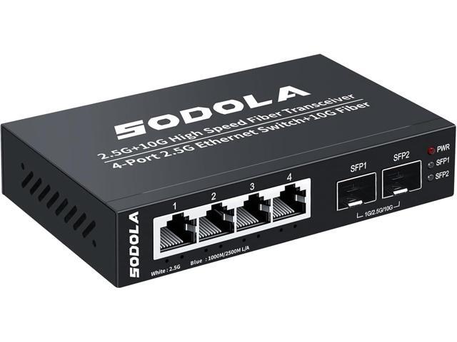 6 Port 2.5G Umanaged Ethernet Switch,4X 2.5GBASE-T Ports,2X 10G SFP ...